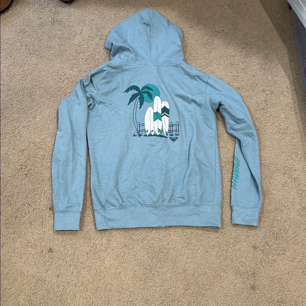 Roxy Light Blue Zip-Up Jacket - Picture 3 of 3